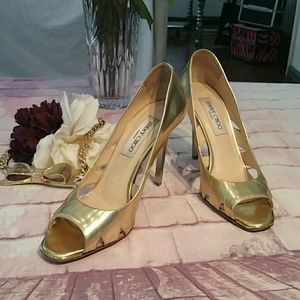 Authentic Jimmy Choo London Golden Heels